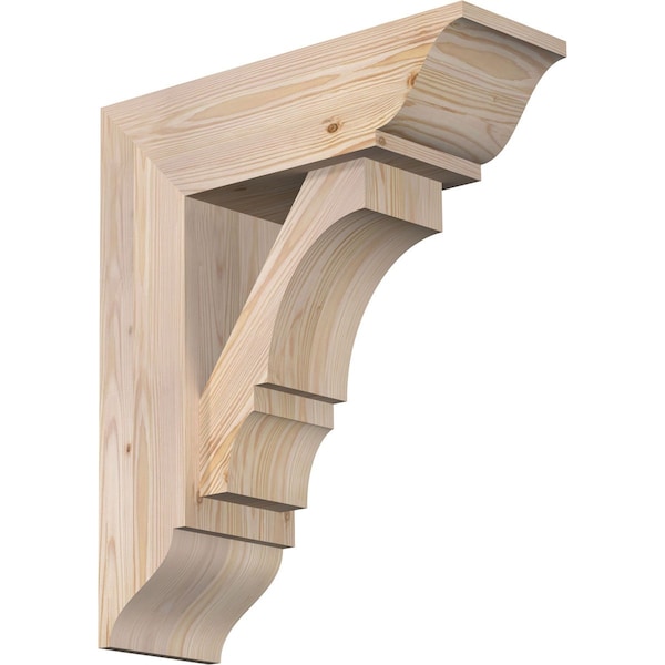 Ekena Millwork Balboa Traditional Smooth Bracket w/ Offset Brace, Douglas Fir, 7 1/2"W x 22"D x 26"H BKT0806X22X26BOA01SDF - main